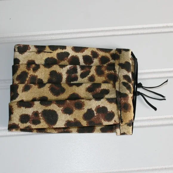 HAND CRAFTED Face Mask Animal Leopard Print Cotton - Adult - Pocket Style - Picture 2 of 12